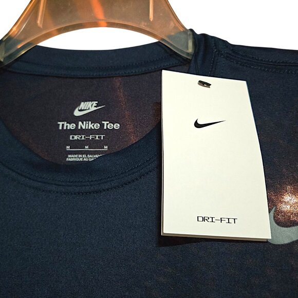 Nike Dri-FIT Men’s Navy Blue Athletic Training Performance Workout Tee Shirt - Picture 4 of 8